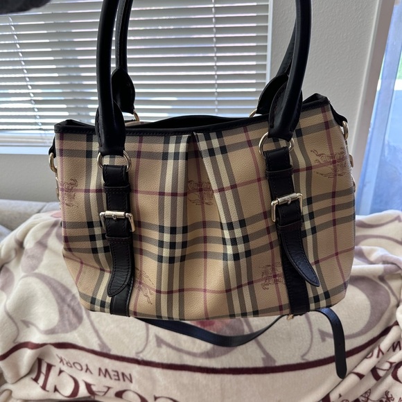 Burberry Handbags - Burberry Haymarket Check Small Northfield Tote Chocolate